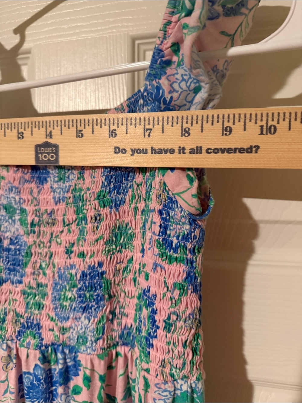 Lilly Pulitzer Pink Floral Smocked Sundress with Blue & Green Print - Picture 6 of 8